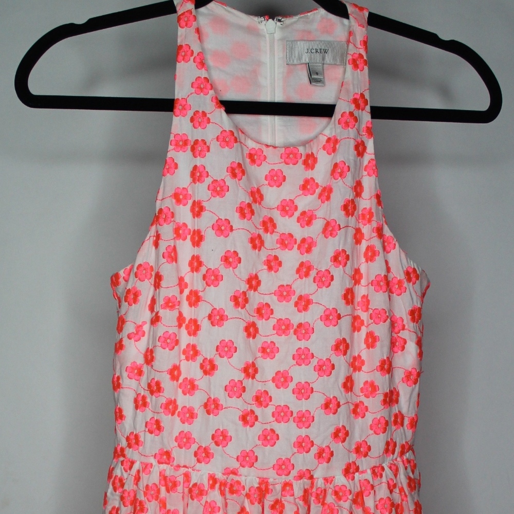 J. Crew embroidered floral racer-back dress